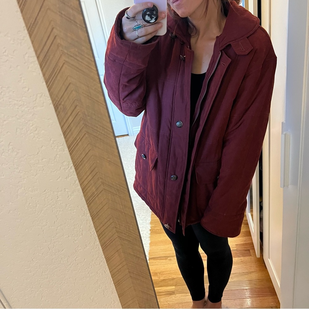 Gallery Rust Red Puffer Jacket, Sz S